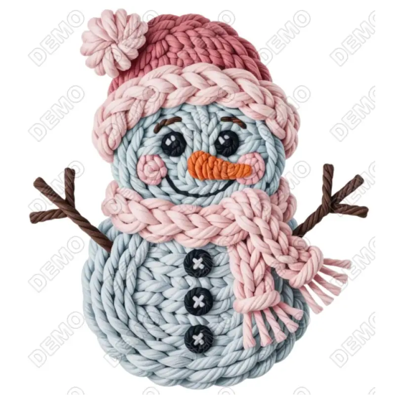 Snowman  Faux Yarn  DTF  Iron on Transfer N8