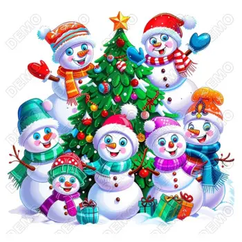 Snowmans Christmas DTF Iron on Transfer 