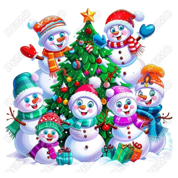 Snowmans Christmas DTF Iron on Transfer
