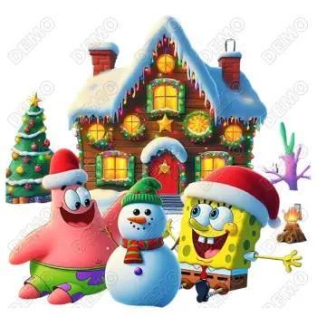 SpongeBob  Christmas   DTF  Shirt Iron on Transfer N18