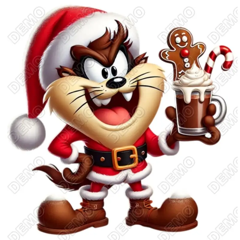 Taz Christmas DTF  Iron on Transfer