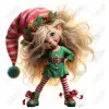 Whimsical  Cute Girl Elf DTF Iron on Transfer 
