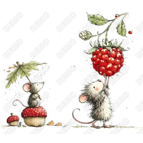 Whimsical  Mouse  DTF Iron on Transfer