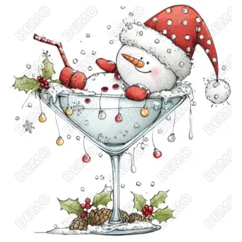 Whimsical Cute  Snowman   DTF Iron on Transfer 