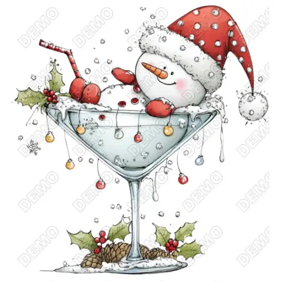 Whimsical Cute  Snowman   DTF Iron on Transfer