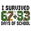 100 Days of School  67+ 33 Minecraft DTF  Iron on Transfer