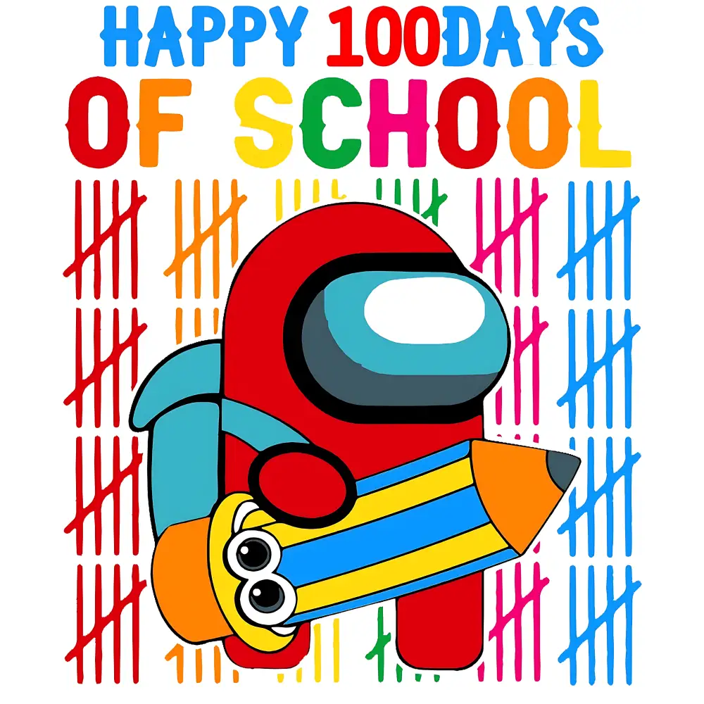 100 Days of School Among US T Shirt Iron on Transfer Decal