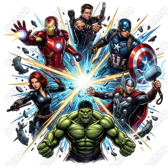 Avengers Hulk Thor  DTF  Shirt Iron on Transfer