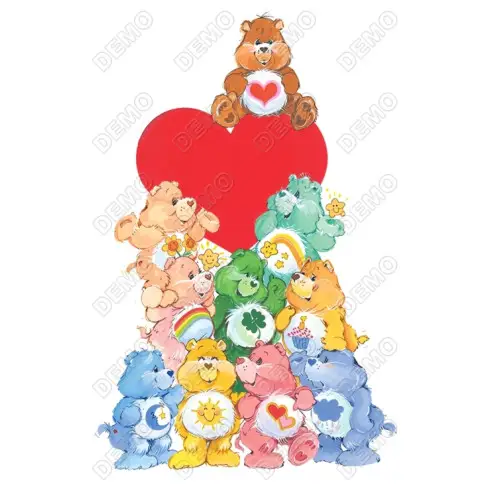 Care Bears Heart Valentines  DTF Shirt Iron on Transfer