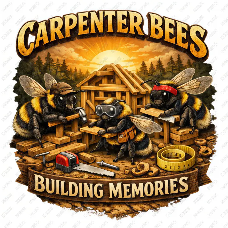 Carpenter Bees Building Memories DTF Shirt Iron on Transfer