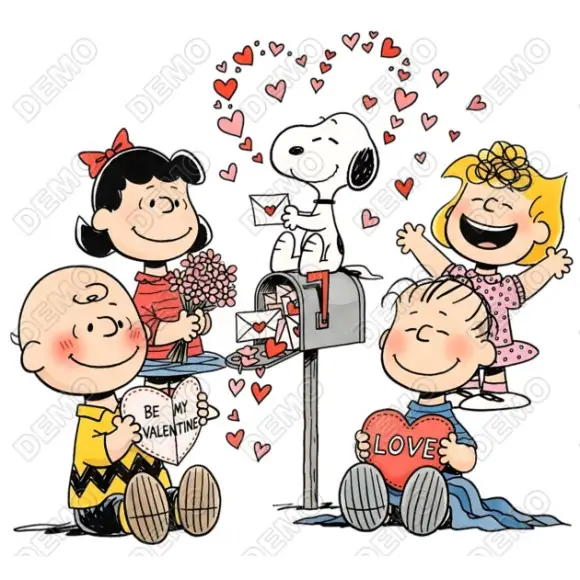 Charlie Brown Peanuts Valentines Day DTF  Iron on Transfer