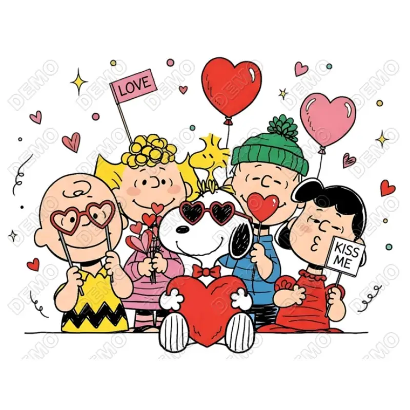 Charlie Brown Peanuts Valentines Day DTF  Iron on Transfer  N2