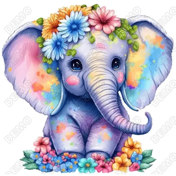 Cute Elephant  DTF  Shirt Iron on Transfer