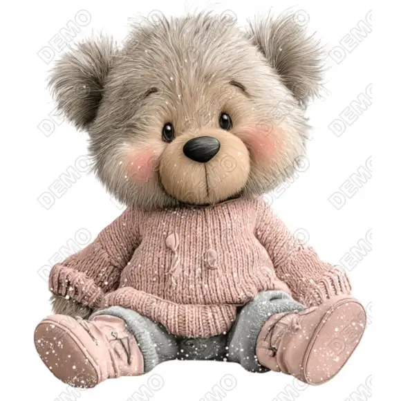 Cute Teddy Bear  DTF Iron on Transfer