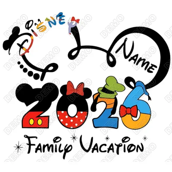 Disney Vacation  Mickey Mouse Personalized  DTF  Iron on Transfer