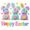 Easter Bunny DTF Iron On Transfer N78