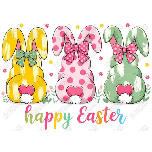Easter Bunny DTF Iron On Transfer N98