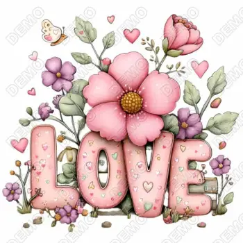 Flower Love  DTF  Shirt Iron on  Transfer N1