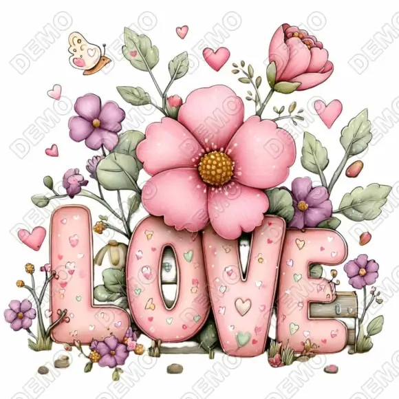 Flower Love  DTF  Shirt Iron on  Transfer N1