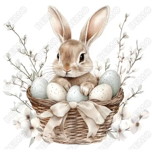 Happy Easter Bunny DTF Iron On Transfer N9