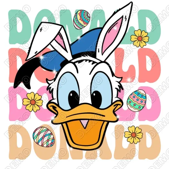 Happy Easter  Donald Duck  DTF Iron On Transfer