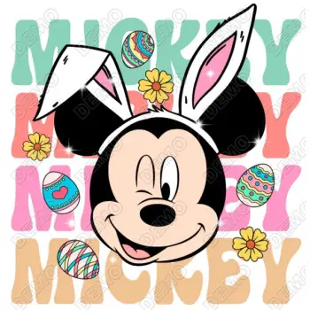 Happy Easter  Mickey Mouse   DTF Iron On Transfer