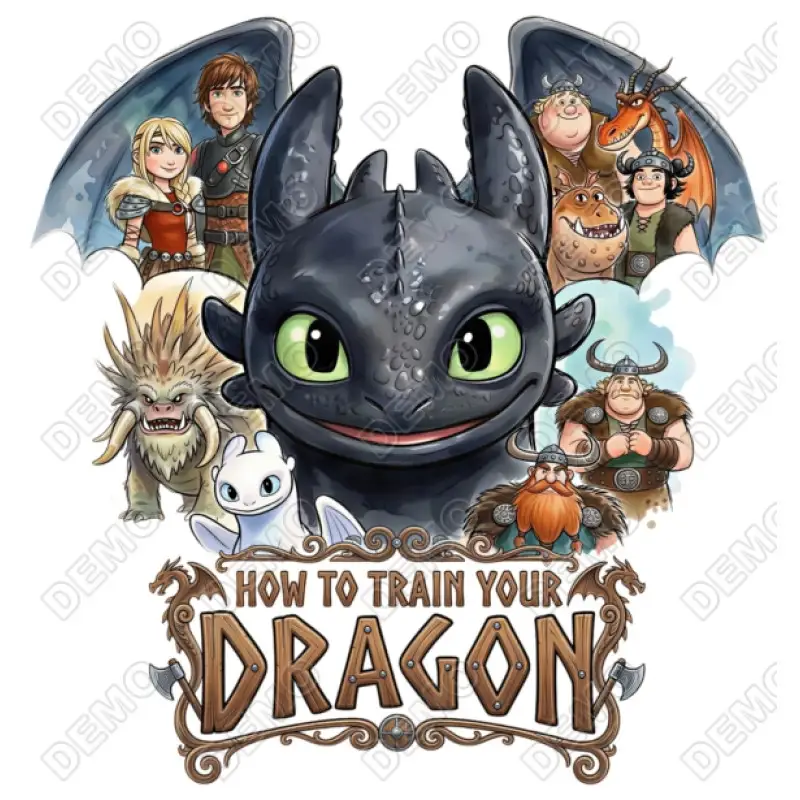How to Train  Your  Dragon  DTF  Shirt Iron on Transfer N7