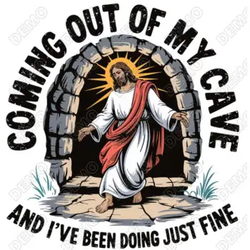 Jesus Coming Out Of My Cave DTF Iron On Transfer