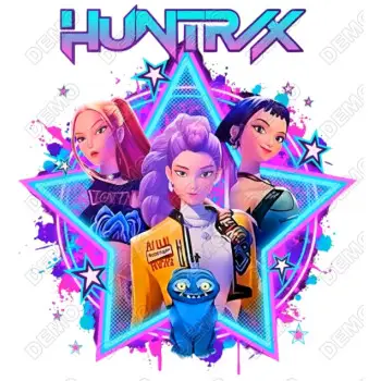 KPop Demon Hunters Neon  Huntrix DTF Iron on Transfer 