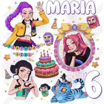 KPop Huntrix  Birthday Custom  DTF  Shirt Iron on Transfer 