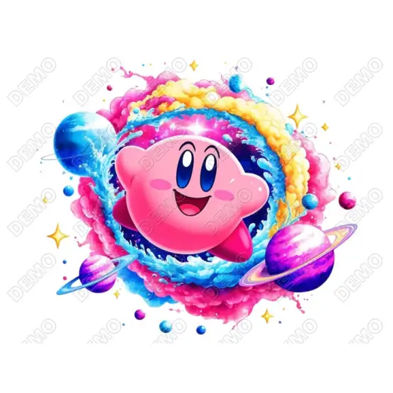 Kirby in Space  DTF Shirt Iron on Transfer