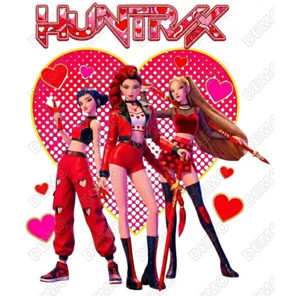 Kpop Huntrix Valentines Day DTF Iron on Transfer