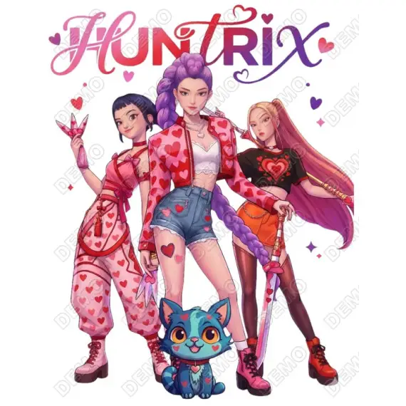 Kpop Huntrix Valentines Day DTF Iron on Transfer N2