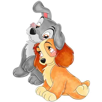 Lady and the Tramp DTF  Iron on Transfer N7