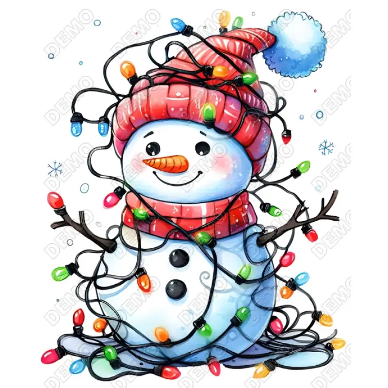 Light Up Snowman   DTF  Iron on Transfer