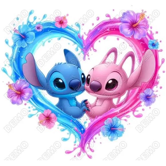 Lilo Heart Angel  DTF  Shirt Iron on Transfer