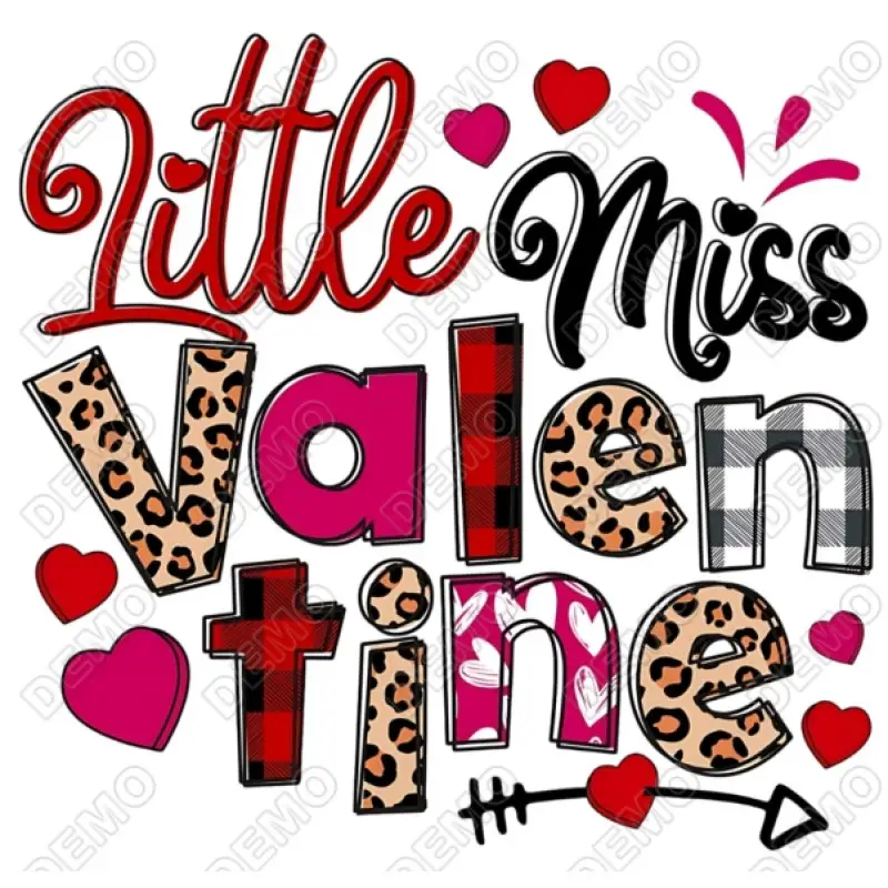 Little Miss Valentine DTF Iron on Transfer
