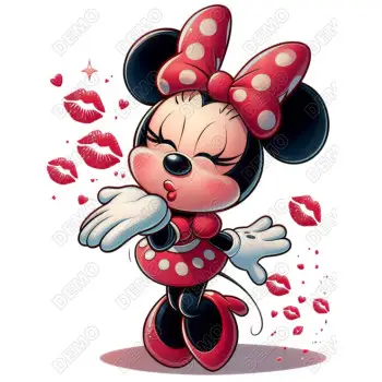 Minnie Mouse Kiss  DTF Iron on Transfer  