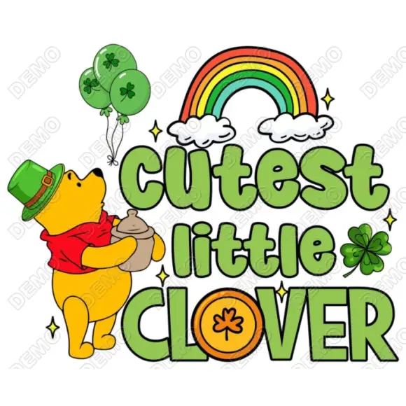 Pooh Clover  DTF Shirt Iron on Transfer