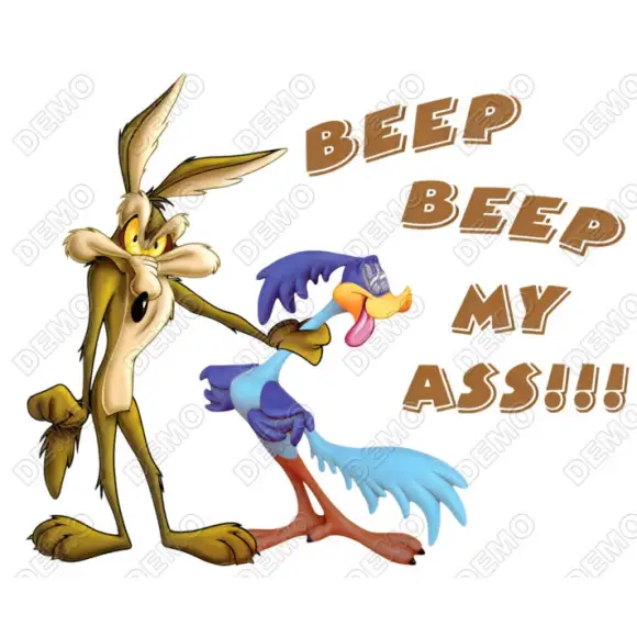 Road Runner and Wile   DTF  Shirt Iron on Transfer