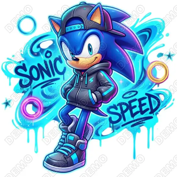 Sonic Speed  DTF  Shirt Iron on Transfer