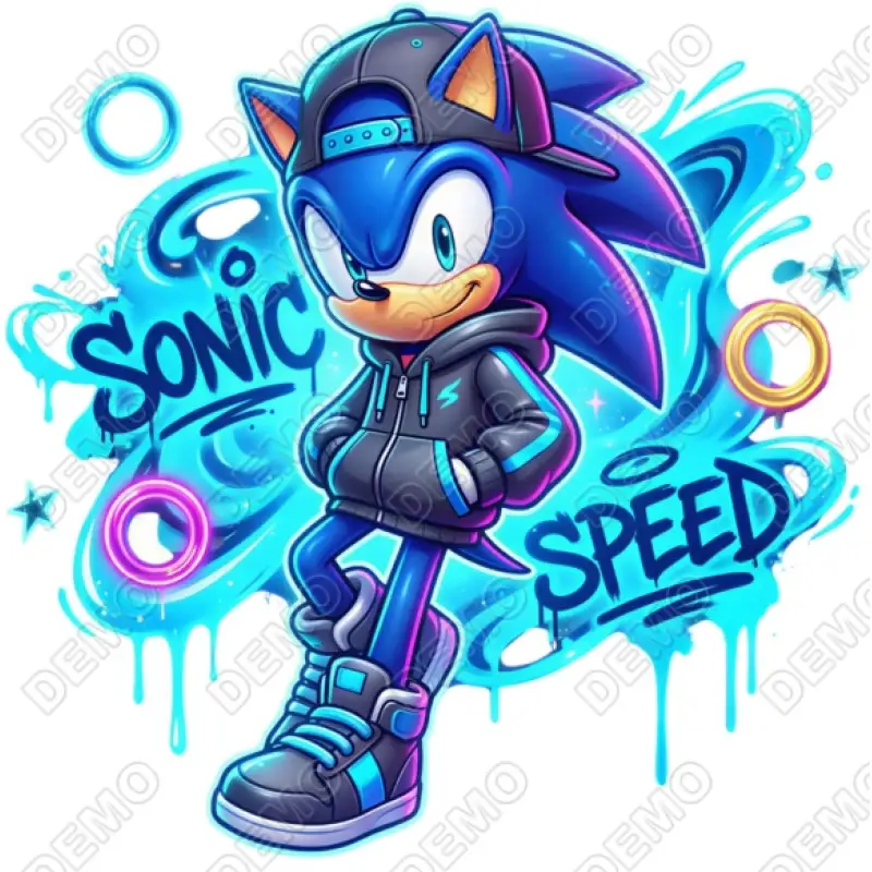 Sonic Speed  DTF  Shirt Iron on Transfer