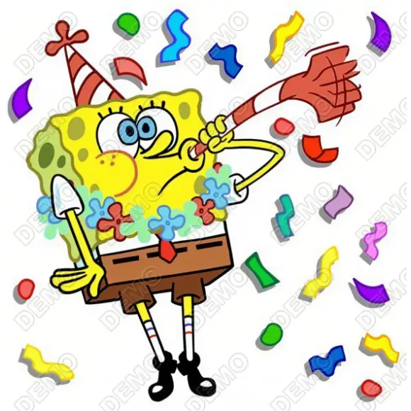 SpongeBob  Birthday  DTF  Shirt Iron on Transfer