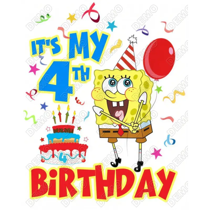 SpongeBob  Birthday  Personalized  Custom DTF  Shirt Iron on Transfer #2