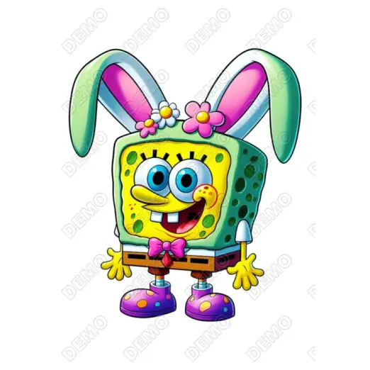 SpongeBob  Easter  Bunny  DTF  Shirt Iron on Transfer