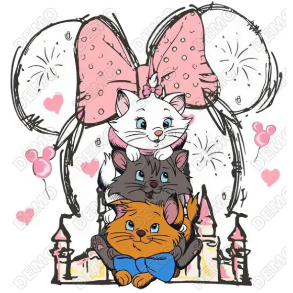 The Aristocats Disney  DTF  Shirt Iron on Transfer