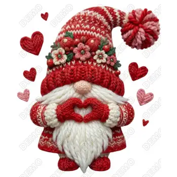 Valentines Heart Gnome DTF  Iron on Transfer N1