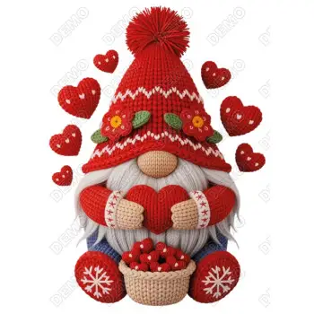 Valentines Love  Gnome DTF  Iron on Transfer