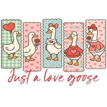 Valentines  Love Goose  DTF Iron on Transfer