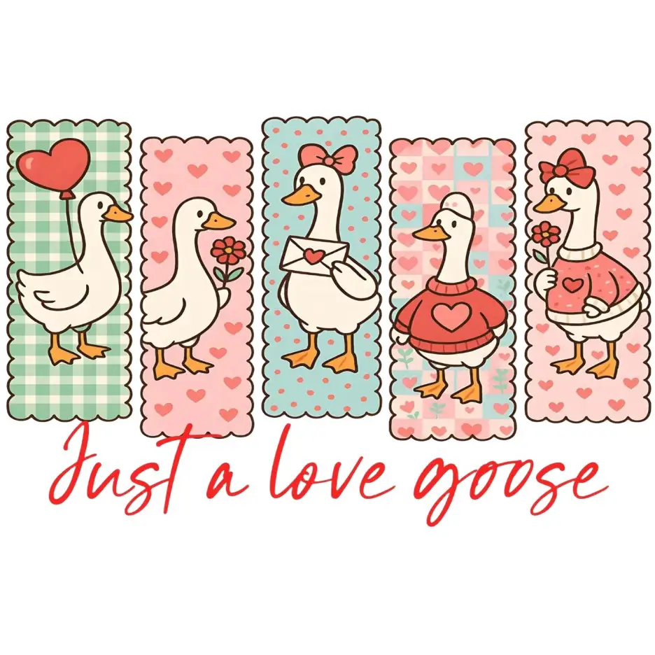 Valentines  Love Goose  DTF Iron on Transfer
